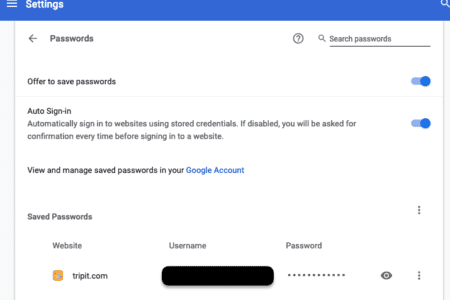 Exporting your passwords out of Google Chrome