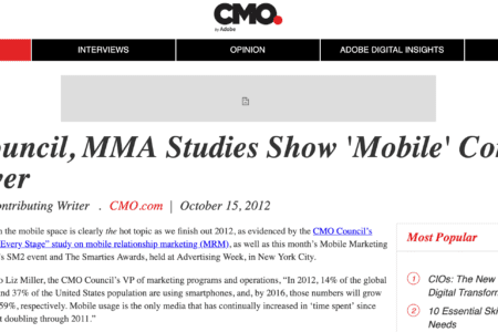 CMO Council, MMA Studies Show ‘Mobile’ Coming Into Power