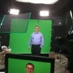 Michael Becker behind the scene green screen